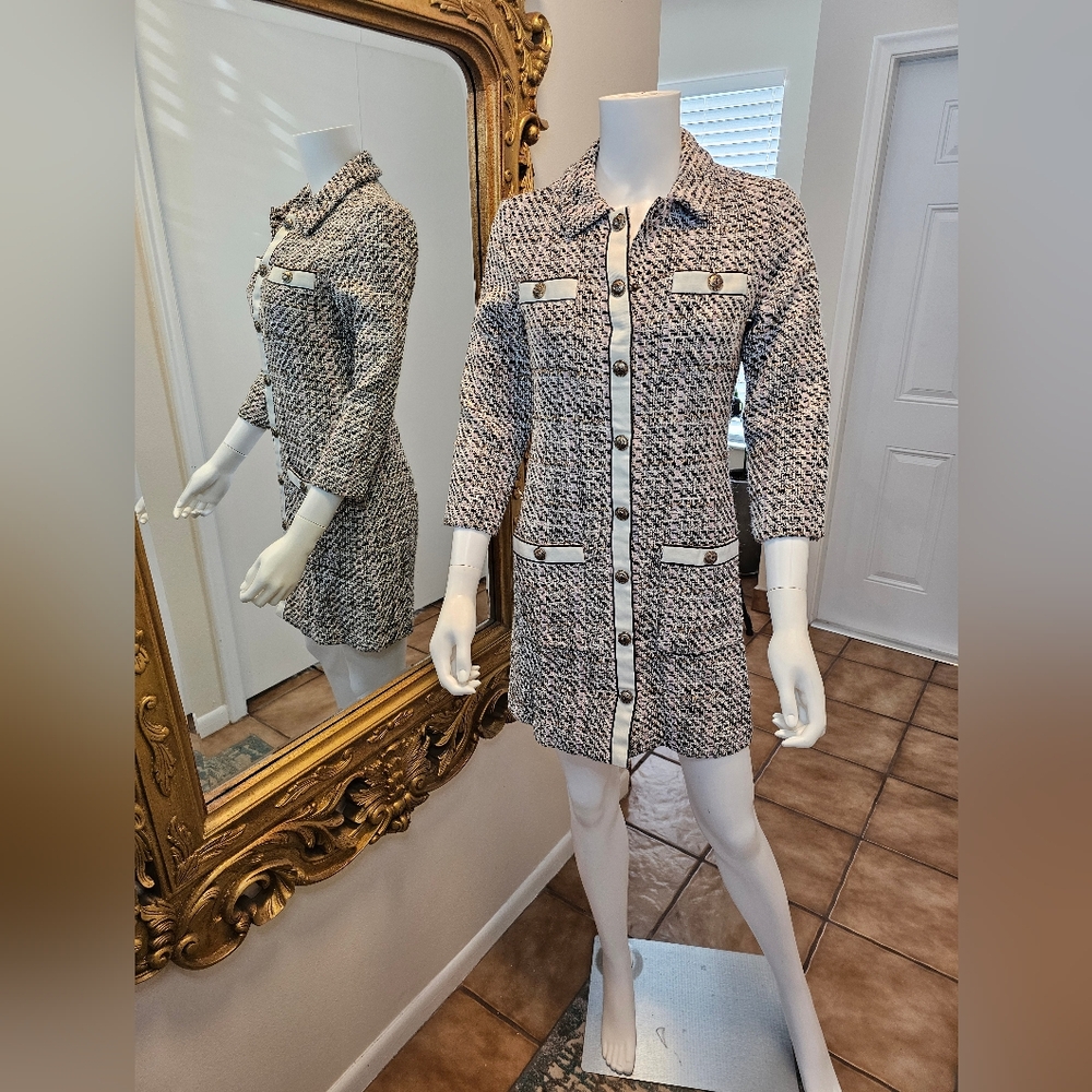 MAJE Renatola Tweed Shirt Dress (Pre-loved)